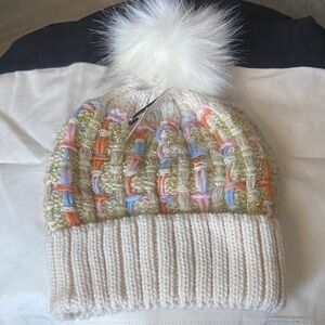 Cozy Multicolor Knit Pom-Pom Beanie